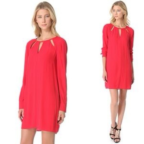 BCBGMaxAzria “Emmalise” Keyhole Shift Red Dress - Picture 2 of 11
